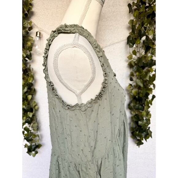 Staccato Sage Green Rayon Lined Mini Babydoll Dress with Pockets Women's Large - Picture 7 of 11